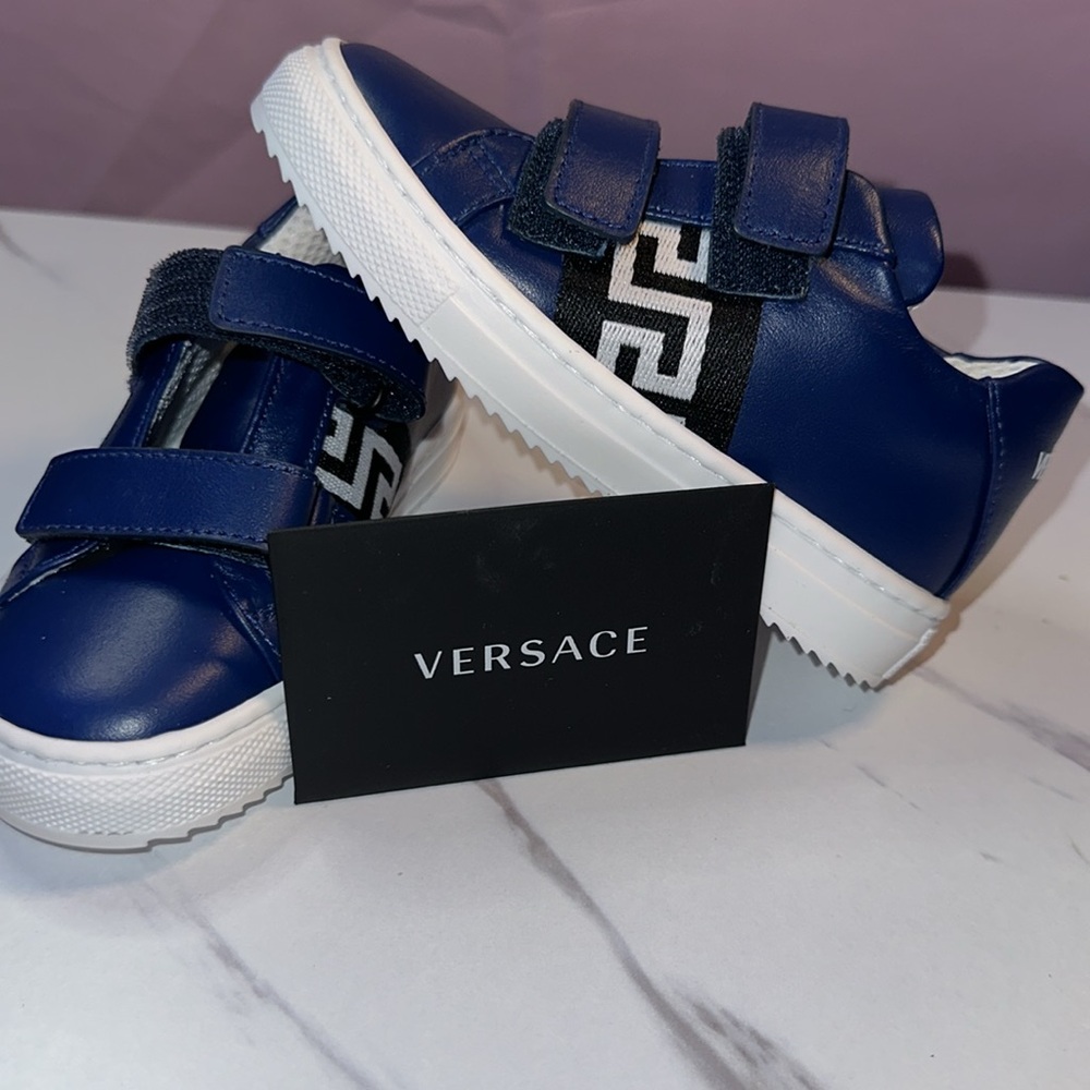 Versace Boys Navy Trainers